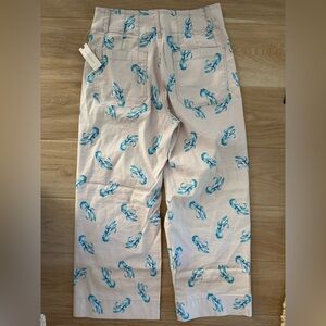 Anthropologie Mauve Pants with Blue Lobster Print (never worn)